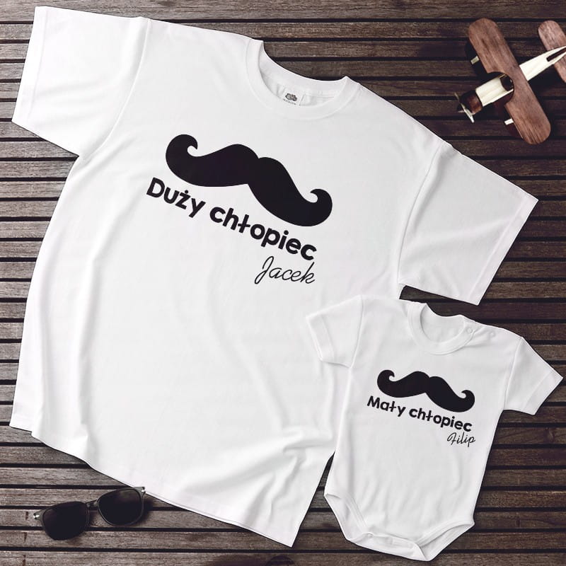 Koszulki dla taty i syna WĄSY
