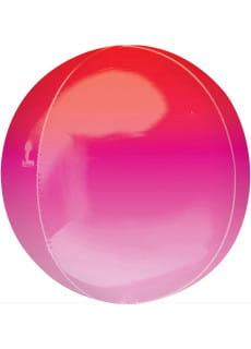 Balon kula CZERWONO-RӯOWY foliowy ombre 40 cm