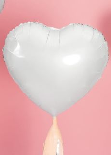 Balon foliowy SERCE biay 45cm