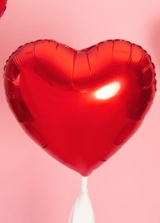 Balon w ksztacie serca - czerwony 45cm