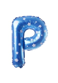 Balon foliowy na powietrze LITERKA P bkitny 40cm