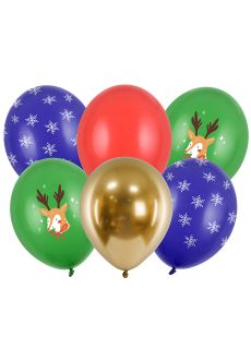 Balony na Boe Narodzenie RENIFER 30cm (6szt.)