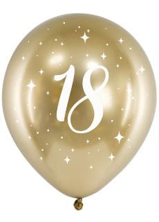Zote balony na 18 urodziny chromowane (6szt.)