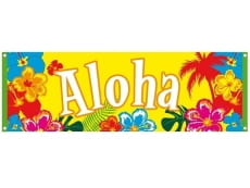 Baner powitalny ALOHA urodziny w stylu hawajskim
