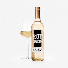 Biae wino personalizowane PREZENT DLA CHRZESTNEGO