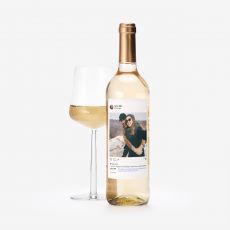 Personalizowane biae wino SOCIAL MEDIA prezent dla ukochanej