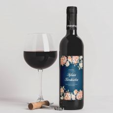 Czerwone wino alkoholowe HORTENSJA prezent na Dzie Kobiet