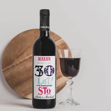 Czerwone wino PREZENT NA 30 URODZINY dla niego