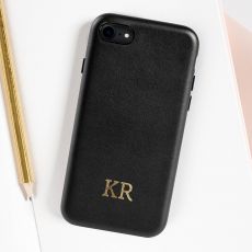 Skrzane etui na iPhone SE ZE ZOTYMI INICJAAMI