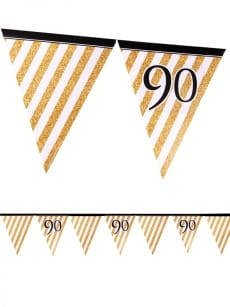 Girlanda flagi 90 URODZINY GLITTER 3,7m