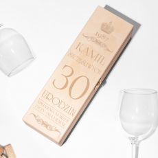 Grawerowana skrzynka na wino PREZENT NA 30 URODZINY