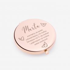 Grawerowane lusterko rose gold WYJTKOWY PREZENT DLA DZIEWCZYNY