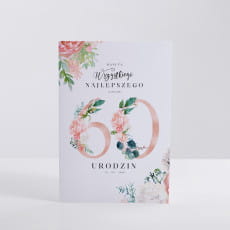 Personalizowana KARTKA NA 60 URODZINY dla kobiety