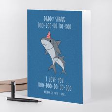 Kartka dla taty DADDY SHARK A4