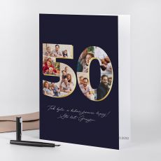 Kartka urodzinowa na 50 lat ZE ZDJCIAMI A4