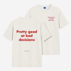 Koszulka z nadrukiem na plecach TheDayOff Pretty Good at Bad Decisions - XL