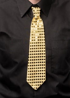 Krawat cekinowy ZOTY na gumce