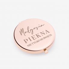Lusterko kieszonkowe rose gold NIE TYLKO OD WITA drobny upominek dla kobiety