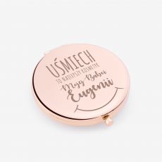 Lusterko kieszonkowe rose gold UPOMINEK NA DZIE BABCI