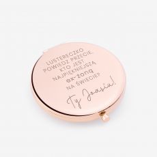 Lusterko kieszonkowe rose gold MIESZNY PREZENT ROZWODOWY