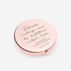 Lusterko kieszonkowe UPOMINEK DLA PRZEDSZKOLANKI rosegold