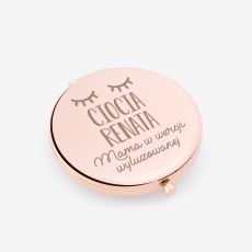 Lusterko z grawerem rose gold PREZENT DLA CIOCI