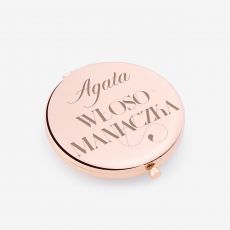Lusterko z imieniem PREZENT DLA WOSOMANIACZKI rose gold