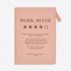 Notatnik na zamek WORK BESTIE prezent dla koleanki na odejcie z pracy