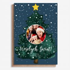 Personalizowana kartka na wita Boego Narodzenia A4 CHOINKA
