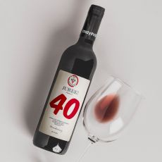Personalizowane WINO NA 40 URODZINY czerwone
