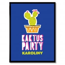 Plakat personalizowany 31x41 cm KAKTUS PARTY prezent na urodziny dla dziewczyny