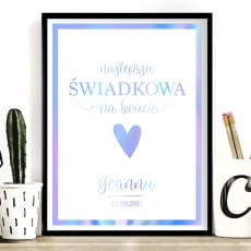 Plakat z uszlachetnieniem PODZIKOWANIE DLA WIADKOWEJ holograficzny