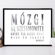 Plakat srebrny z uszlachetnieniem MZGI mieszny prezent