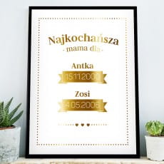 Plakat z uszlachetnieniem NASZA MAMA zoty