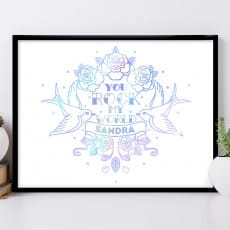 Plakat holograficzny ROCK prezent walentynkowy