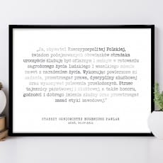 Plakat z uszlachetnieniem srebrny PRZYSIGA prezent na Dzie Straaka