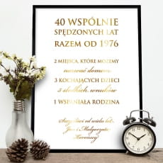 Plakat z uszlachetnieniem PREZENT NA 40 ROCZNIC LUBU zoty