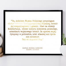 Plakat z uszlachetnieniem zoty PRZYSIGA prezent dla onierza