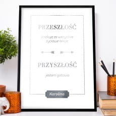 Plakat motywacyjny YCIOWE LEKCJE srebrny