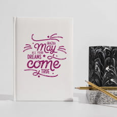 Planner personalizowany biay DREAMS prezent na urodziny dla siostry