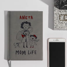 Planner ksikowy personalizowany PREZENT DLA WIEO UPIECZONEJ MAMY szary