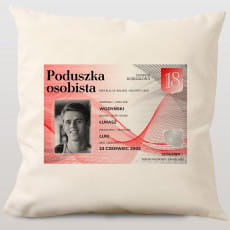 Poduszka z nadrukiem DOWD prezent na 18 urodziny