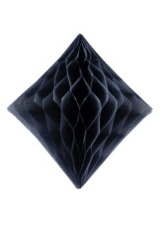 Rozeta papierowa DIAMENT czarna 30cm