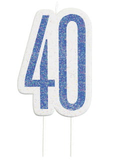 wieczka urodzinowa 40 URODZINY niebieska wieczka na tort