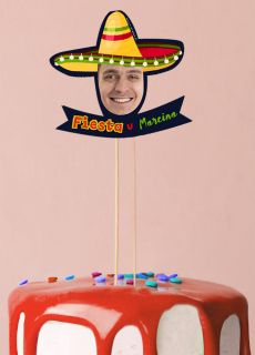 Topper na tort ze zdjciem FIESTA dekoracja meksykaska