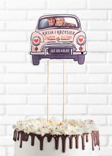 Topper na tort personalizowany ROCZNICA dekoracja na tort na rocznic lubu