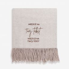 Weniany koc z haftem TWJ TEKST