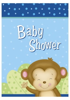 Zaproszenia na Baby Shower niebieskie MAPKI (8szt.)