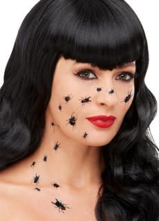 Tatuae zmywalne na Halloween ROBAKI makija czarownicy