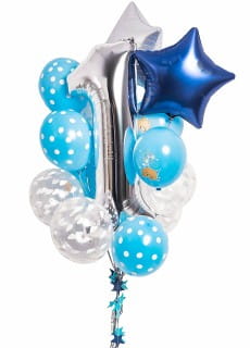 Balony z helem na roczek DLA CHOPCA